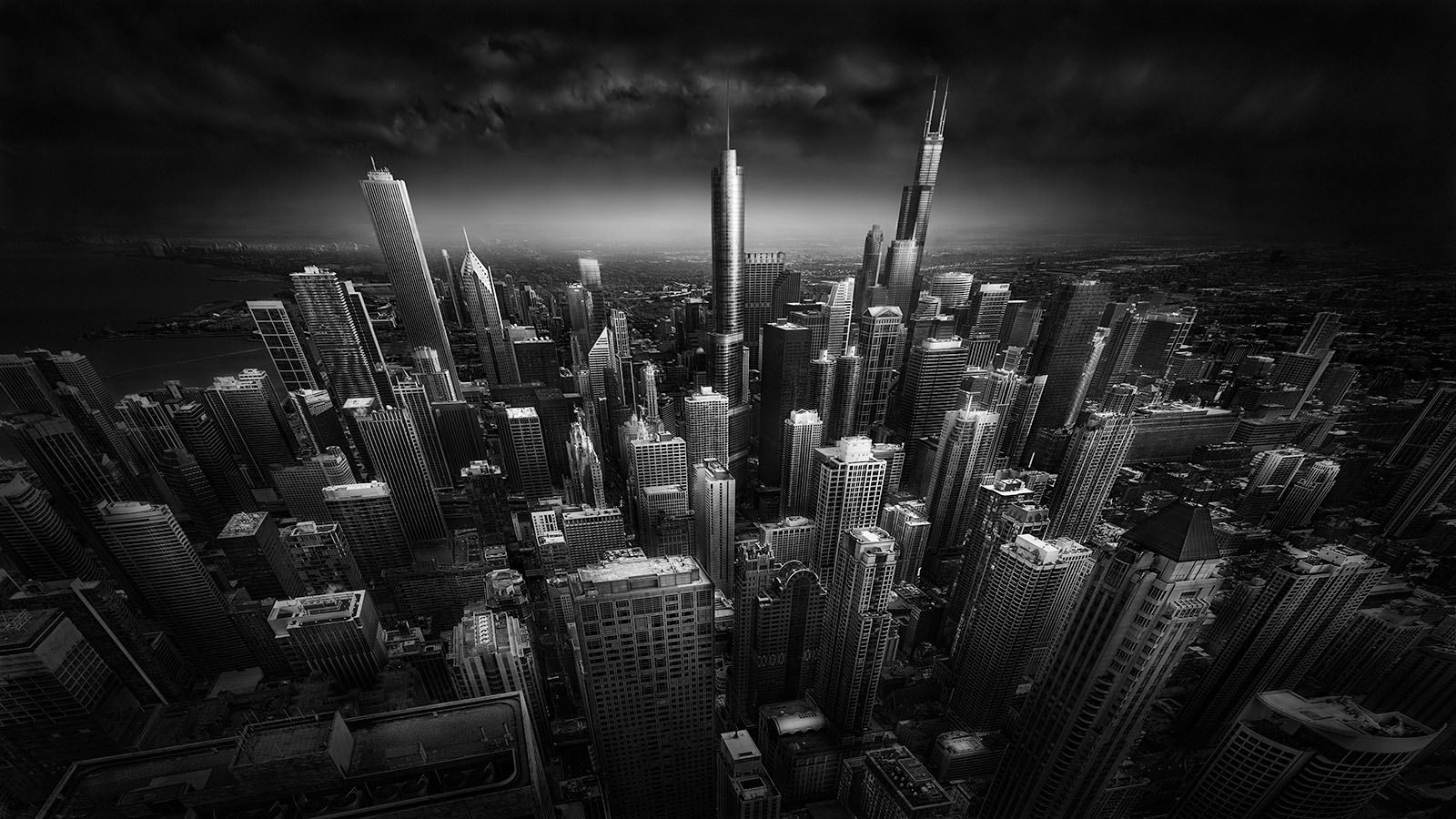 Rooftop Stories - Chicago Sky;ine -© Julia Anna Gospodarou - create an architectural fine art photograph